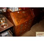A 19th Century mahogany bureau fitted four long dr