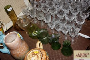 Six various Art Nouveau lustre glass vases