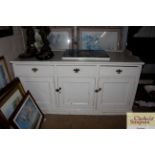 A large Victorian painted dresser