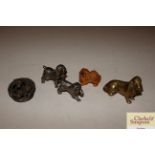A collection of bronze and metalwork animals