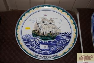 A large Poole pottery plaque painted by Gwen Haski