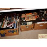 Five boxes of various books