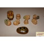 A collection of carved Tagua nut animal Netsukes t