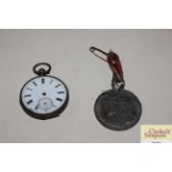 A white metal fob watch AF; and a King George V Ju