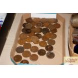 A quantity of antique copper coinage