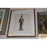 A watercolour study of an 1816 light infantry sold