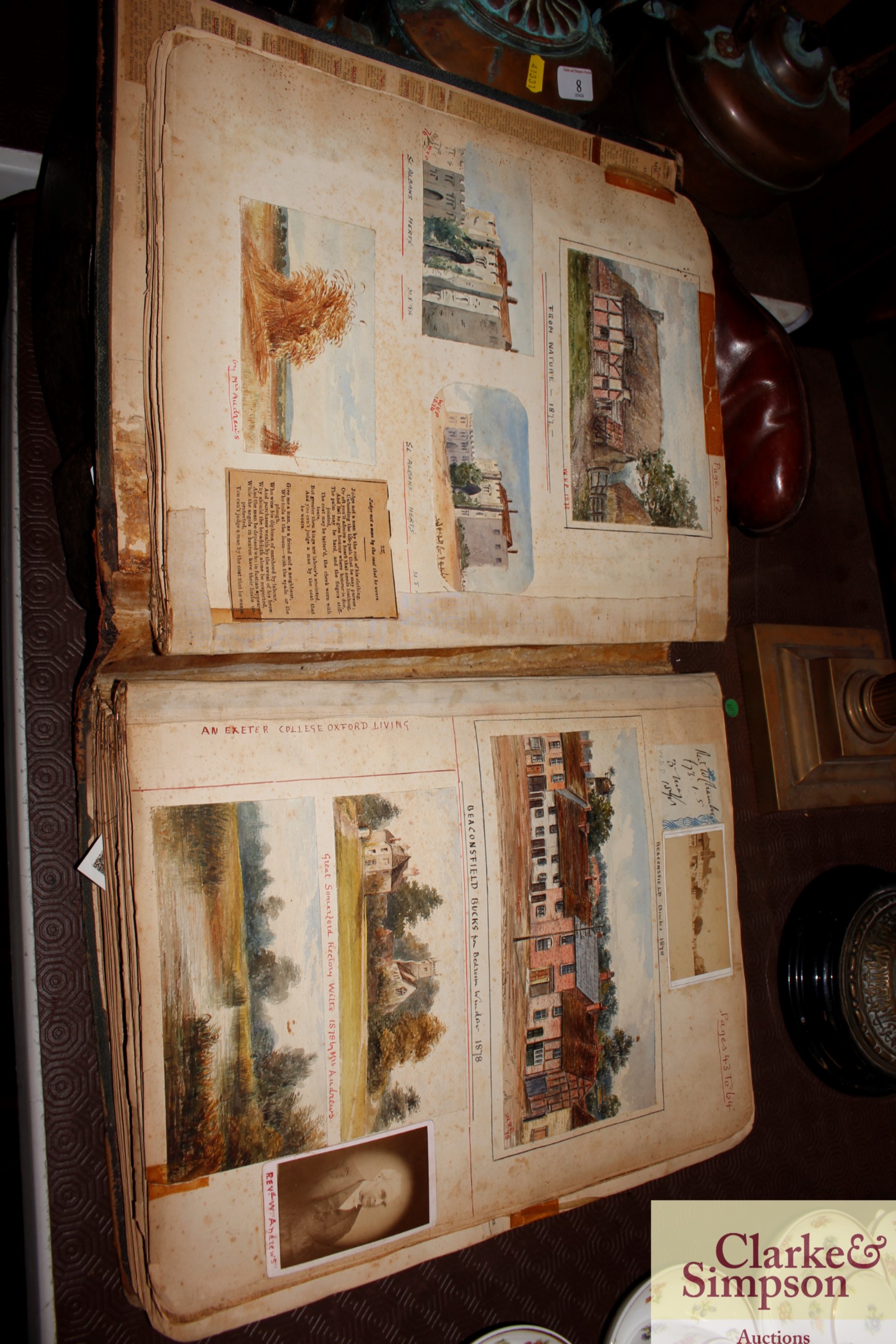 An album containing various photographs, watercolo - Image 12 of 23