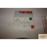 1948 envelope bearing five reigns of stamps