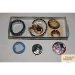 Various Wedgwood brooches etc.