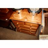 A stripped pine chest fitted two sort aver three l