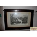 An Edwardian black and white print "The Honeymoon"