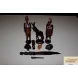 A box of carved wood Ethnic figures