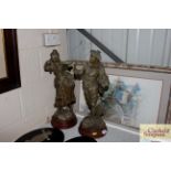 A pair of French spelter figures