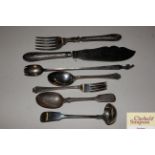 A pair of plated fish servers, and other silver an