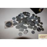 A collection of various silver coinage to include