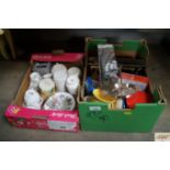 Two boxes of sundry items to include; Royal Worces