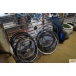 A collection of bicycle wheels and tyres