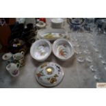 A collection of Royal Worcester "Evesham" patterne