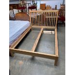 An oak bedframe