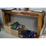 An Oriental hardwood hall table