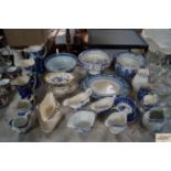 A quantity of various blue and white china to incl