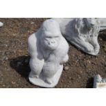 A garden ornament in the form of a gorilla