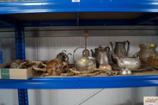A quantity of metal ware to include silver plated