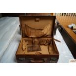 A vintage leather suitcase