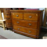 A late Victorian mahogany chest fitted two short d