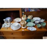 A quantity of various china to include blue and wh