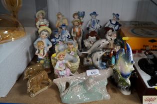 A collection of various figurines and ornaments