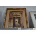 A watercolour signed A G Palmer "The Old Gateway"