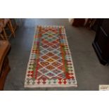 An approx. 6'5" x 2'3" Chobi Kelim runner