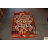 An approx. 4'1" x 2'4" Chobi Kelim rug