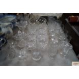 A quantity of various table glassware