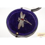 A vintage stamped 925 dragonfly brooch