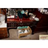 An Edwardian mahogany writing table