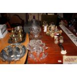 Various glass fruit bowls, decanter etc.