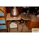 Two bamboo occasional tables