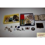 Two boxes of miscellaneous jewellery including buc