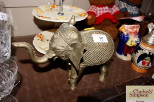 An Indian brass elephant ornament