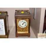 A 19th Century brass cased carriage clock with fil