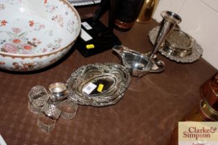 A collection of various plated ware
