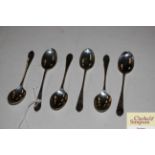 A set of six silver teaspoons 1921 by HEB & FEB