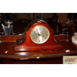 A 19th Century mahogany two hole mantel clock