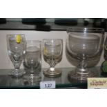 Four antique glasses