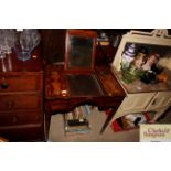 An antique marquetry decorated washstand