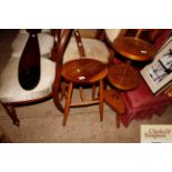 A small beech kitchen stool