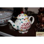An Emma Bridgewater "Just Married" teapot