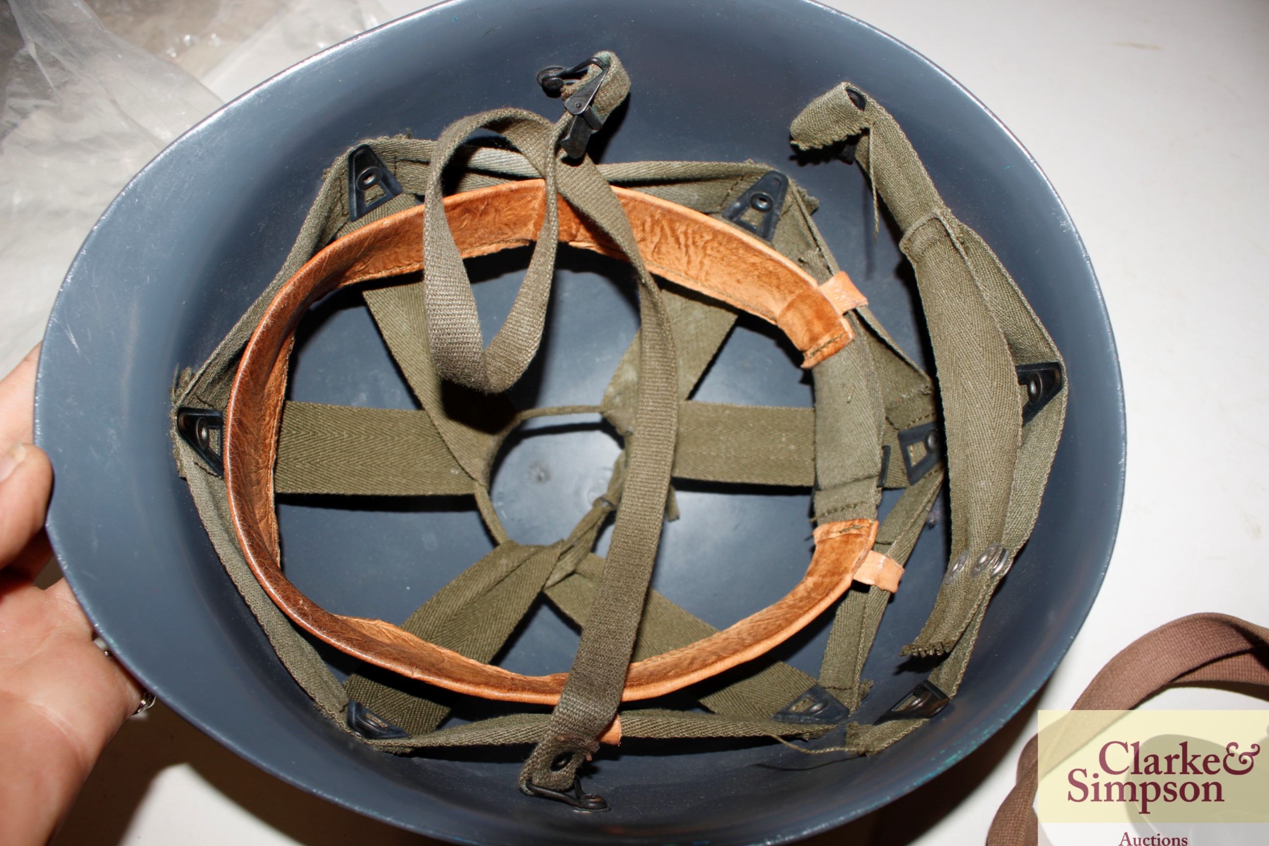 A USAAF pilots oxygen mask; and a military helmet - Image 2 of 5